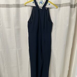 julia jordan Navy Halter Wide-Leg Jumpsuit